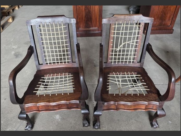 2 X IMBUIA BALL AND CLAW RIMPIE CHAIRS
