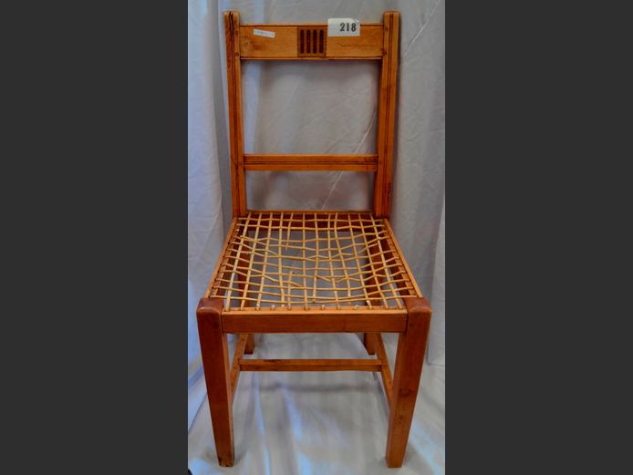 FRUITWOOD KITCHEN CHAIR WITH RIEMPIE SEAT [Riempies need attention]