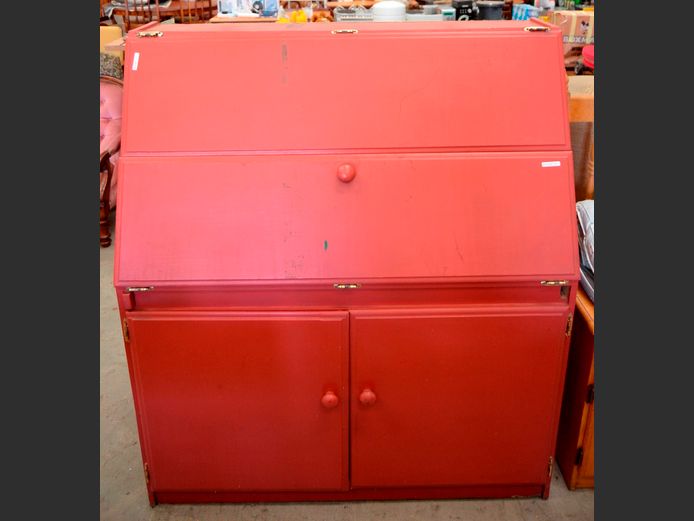 PAINTED SEWING CABINET, 115 x 52 x 131cm
