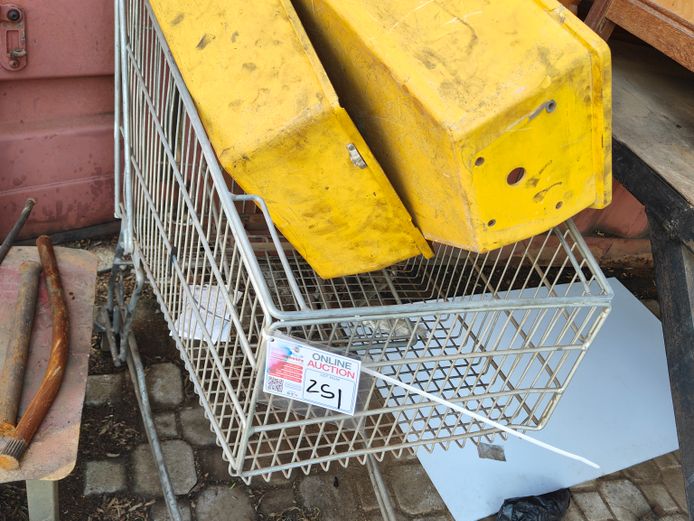SHOPPING TROLLEY AND PLASTIC BINS