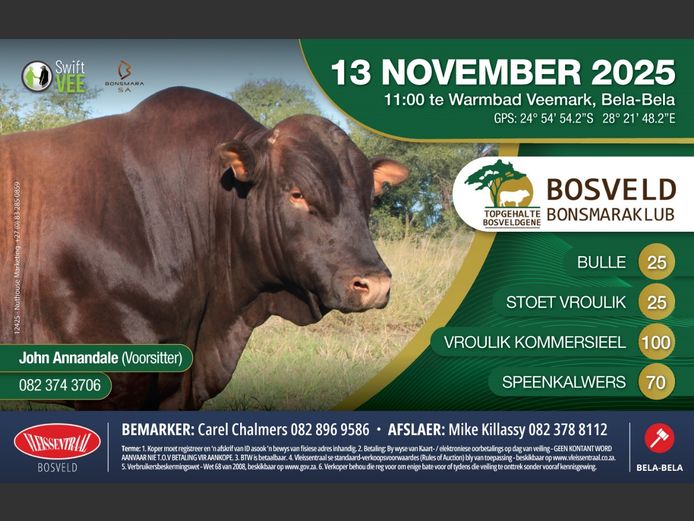 BOSVELD BONSMARAKLUB PRODUKSIEVEILING 