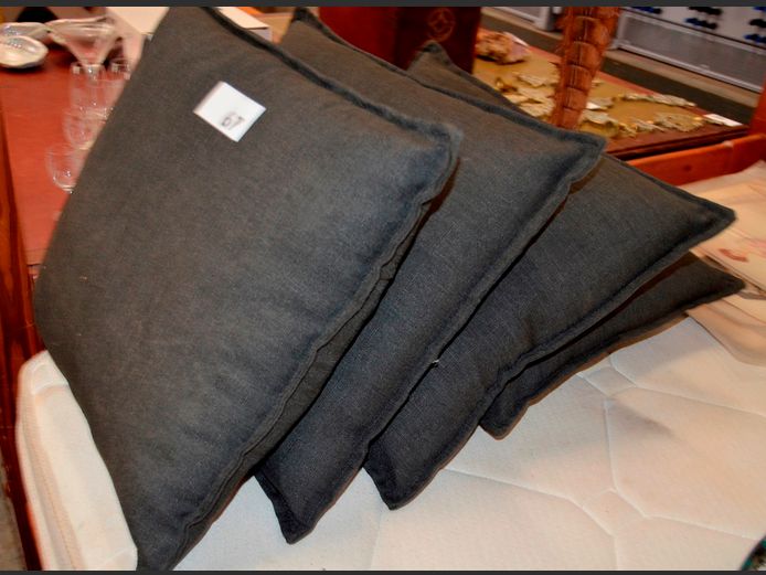 SET OF 4 DARK GREY SCATTER CUSHIONS, 45 x 45cm