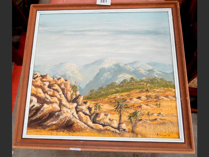 FRAMED OIL ON BOARD "LANDSCAPE", 64 x 59.5cm