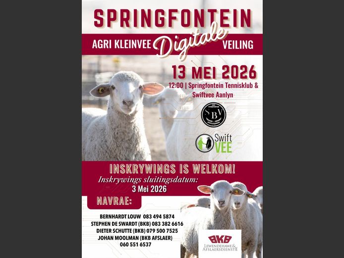 SPRINGFONTEIN AGRI KLEINVEE VEILING