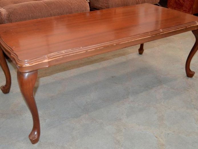 IMBUIA RECTANGULAR COFFEE TABLE ON PAD FEET