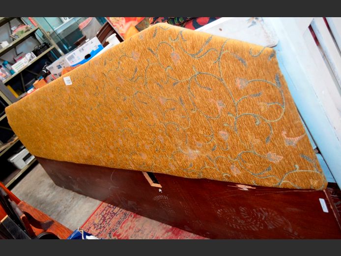 MAHOGANY & UPHOLSTERED KING SIZE HEADBOARD