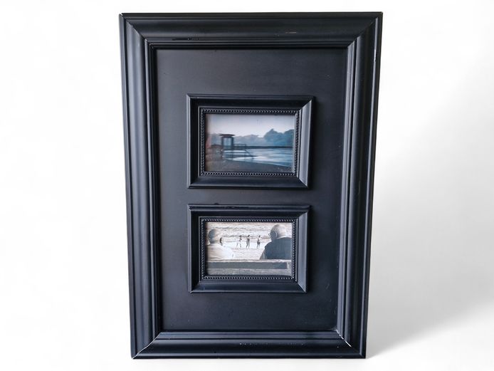 Classic Style Black Finish Double Picture Frame