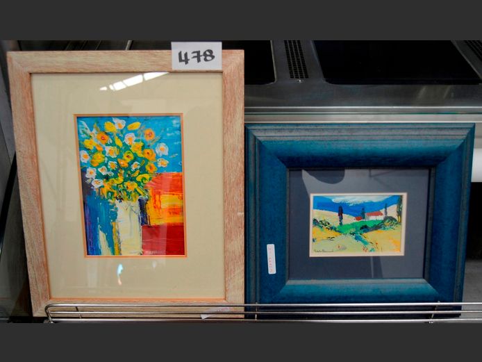 LOT OF 2: FRAMED WATERCOLOURS "FLOWERS" SIGNED MICHELLE BARNARD, 21 x 15cm & 13 x 8.5cm