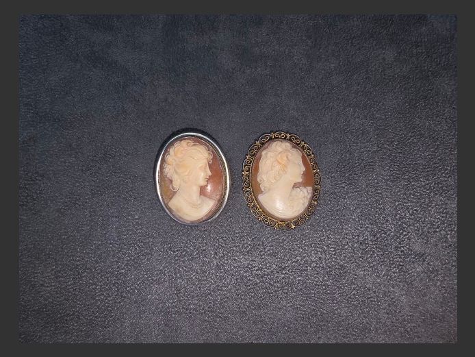 1 X CAMEO BROOCH 1 X CAMEO PENDANT 
