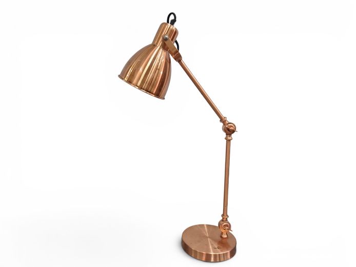 Contemporary Copper-Finished Adjustable Desk Lamp