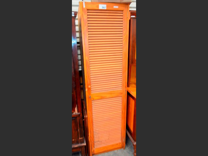 PINE LOUVRE DOOR GROCERY CUPBOARD, 51 x 50 x 186cm