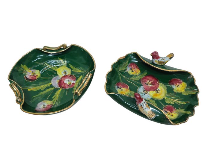 Vintage Hand-Painted Italian Balboa Majolica Ceramic Dishes
