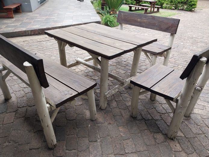 Wood table + chairs