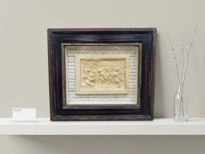 Framed Bas-Relief Plaque of Playing Putten and Goat after François Duquesnoy