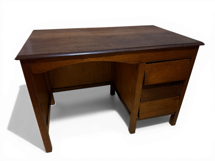 Solid Wooden Desk with Drawer Unit