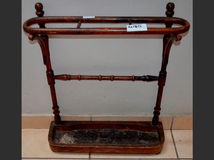 ANTIQUE BENTWOOD WALKING STICK STAND, 60 x 18 x 72cm