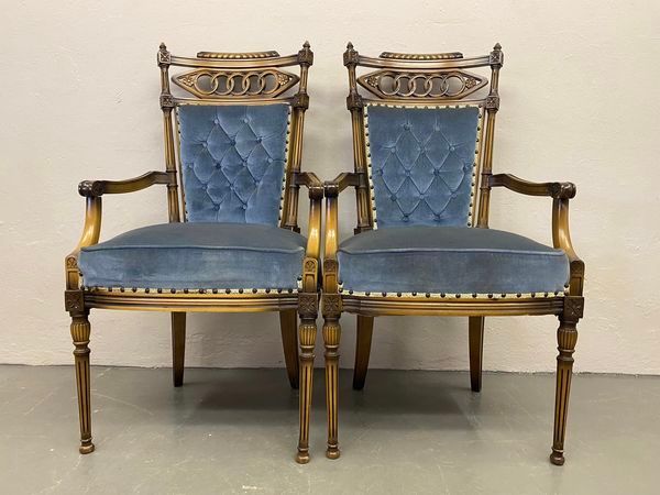 Pair vintage oak carvers