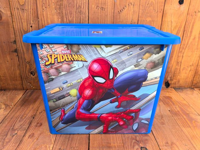 Marvel Spider-Man Toy Storage Bin with Lid - Blue