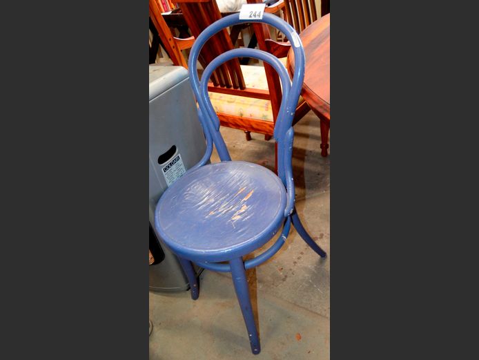 PURPLE PAINTED BENTWOOD CHAIR [Needs TLC]