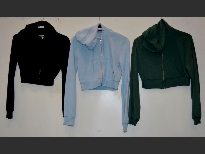 H & M: 3 x SHORT HOODIE SWEATERS [Sizes XS & S]