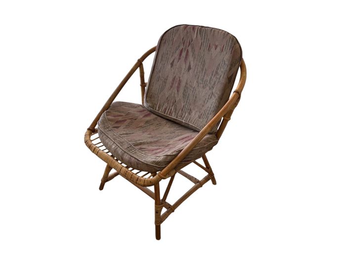 Cane Occasional Chair with Cushions