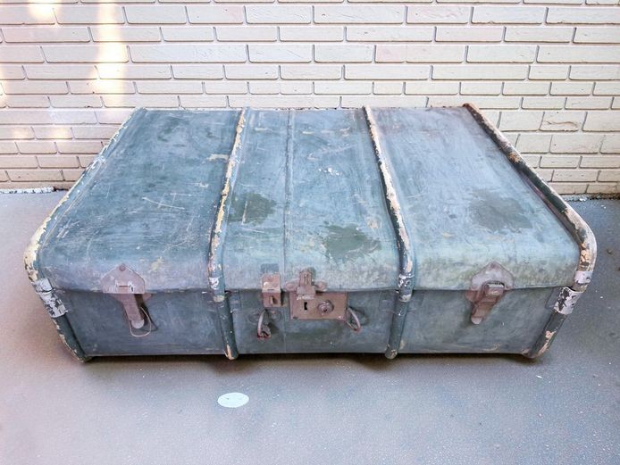 Vintage Steamer Cabin Trunk with South African Travel Labels
