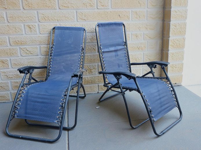 Pair of Zero-Gravity Reclining Patio Lounge Chairs