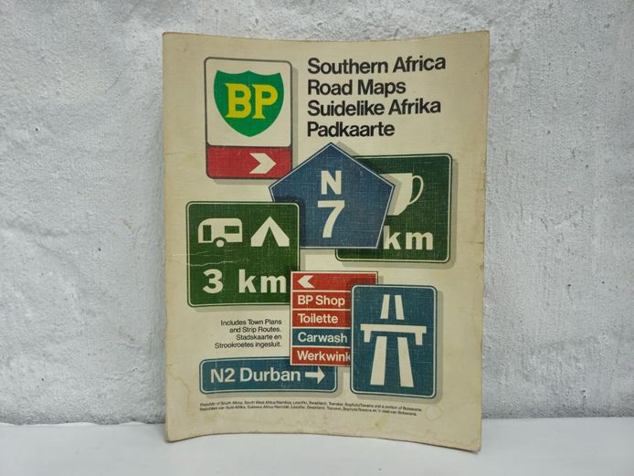 Vintage BP Southern Africa Road Maps Booklet with Smurf Advert (1983)
