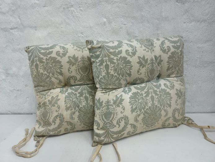 Pair of Woolworths Sage Damask Chair Cushions