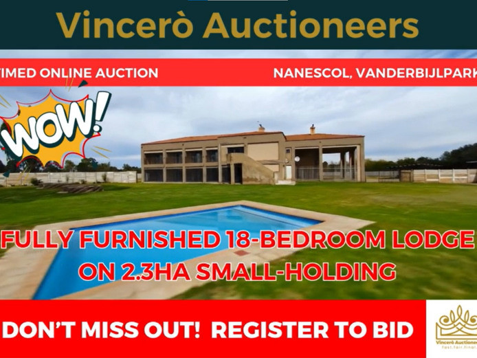 Fully Furnished 18-Bedroom Lodge on 2.3ha Smallholding in Nanescol AH, Vanderbijlpark 