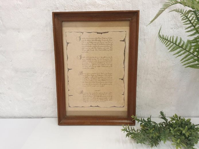 Psalm 91 Calligraphy Print  Wall Art - Wooden Frame