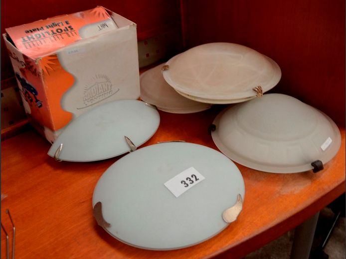 LOT: FROSTED GLASS CEILING LIGHTS