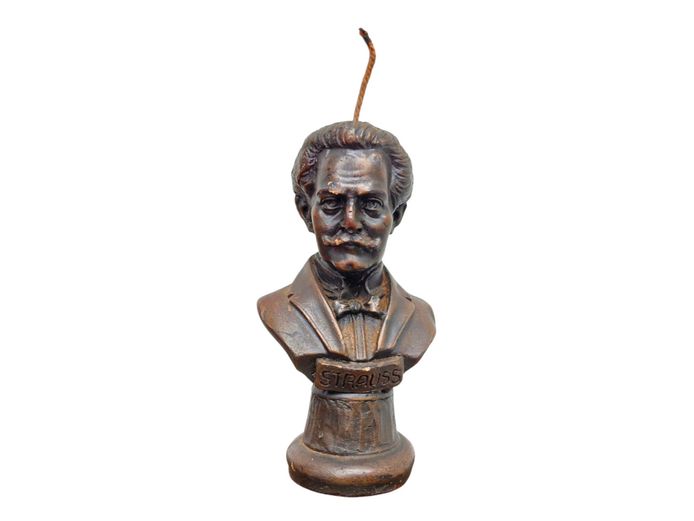 Vintage Johann Strauss II Figural Bust Candle Sculpture