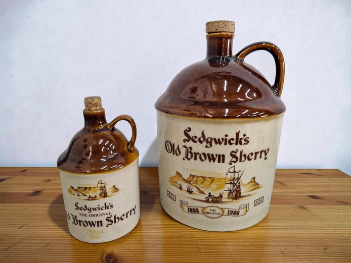 Vintage Sedgwick's Old Brown Sherry Ceramic Jugs - Set of 2