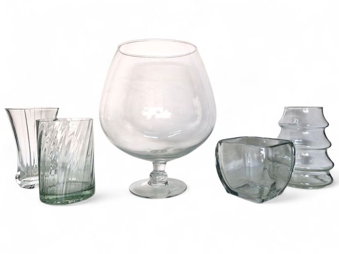 Assorted Vintage Glass Vases of Size & Shape