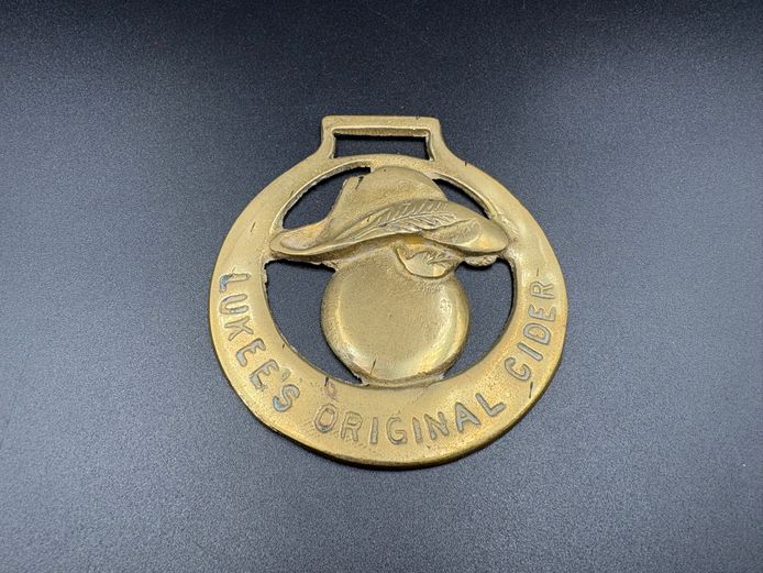 Vintage Brass Horse Harness Medallion – Luke's Original Cider Advertising Design