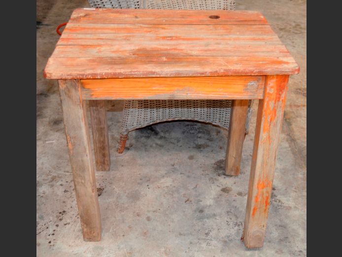 PINE TABLE, 76 x 60 x 76cm [In need of restoration]