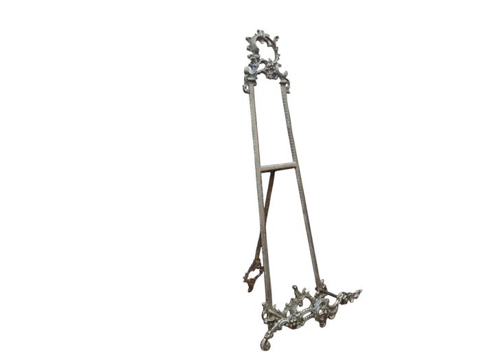 Victorian Cast Brass Silver Plated Easel