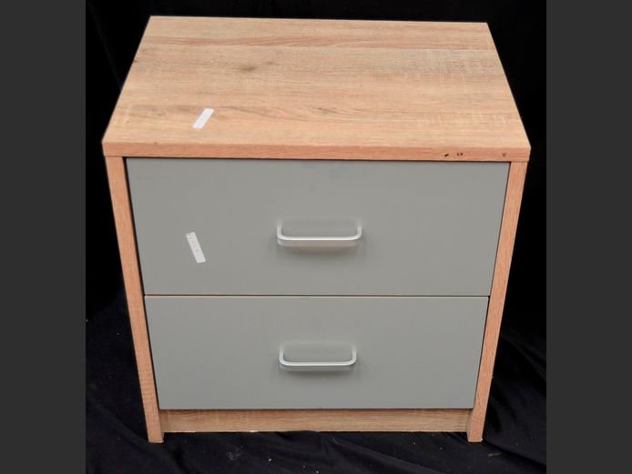 OAK FOIL 2-DRAWER PEDESTAL, 48 x 36 x 50cm