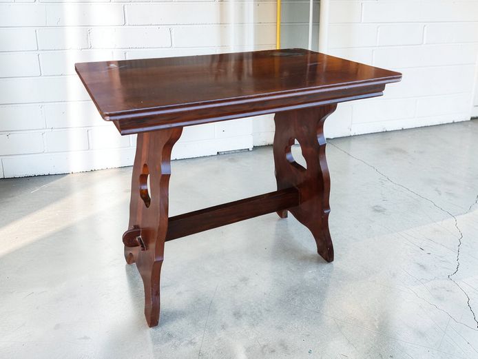 Vintage Lyre-Base Trestle Occasional Table