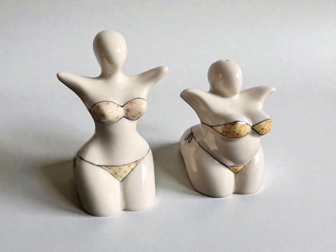 Blue Witch "Buxom Bikini" Salt & Pepper Shaker Set