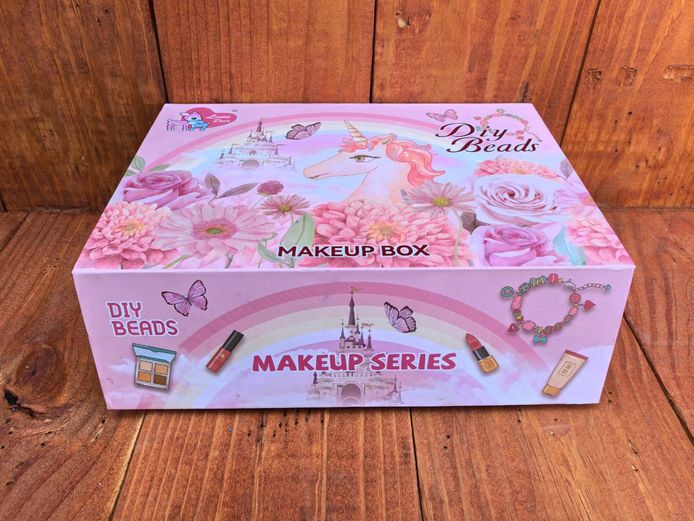 Unicorn Makeup Series & DIY Bead Jewelry Kit - Pink Vanity Box