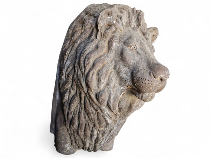 Lion Head Figure Resin Wall Mount Sculpture