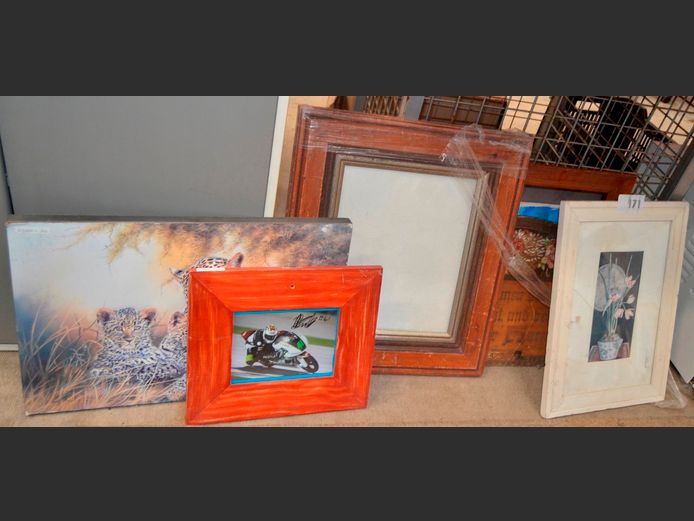 FLOWER PRINT, PICTURE FRAMES, etc