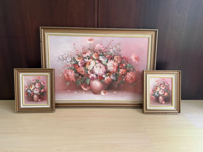 Set of 3 Floral Paintings 