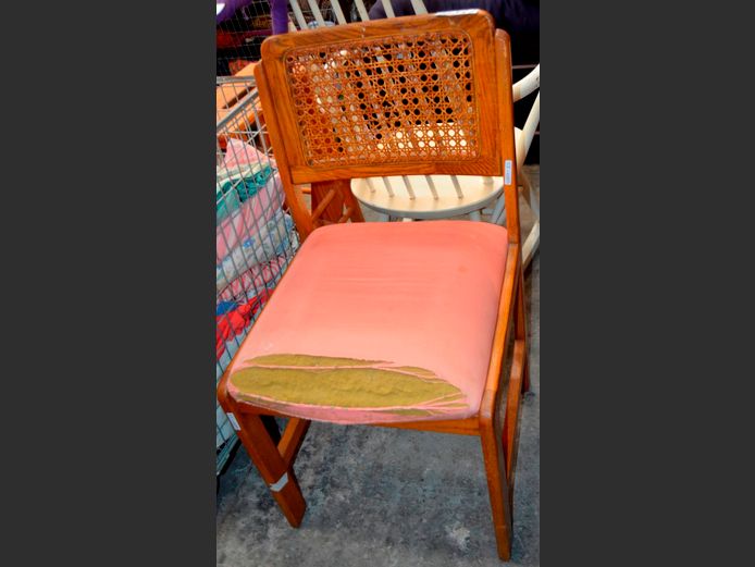RATTAN BACK DINING CHAIR [Needs repairs]