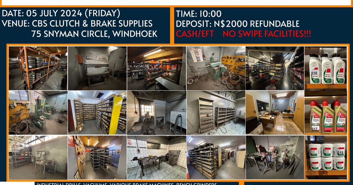 CBS CLUTCH & BRAKE SUPPLIES TOTAL SELL OUT! SwiftVEE Livestock & Cattle cast Auctions