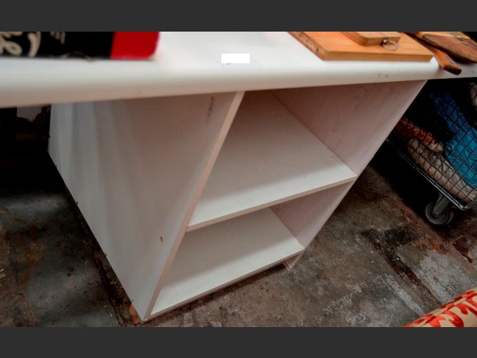 WHITE OPEN CABINET, 212 x 60 x 75cm [No top, no doors]