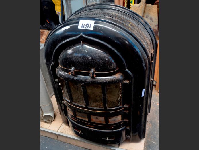 ART DECO STYLE CAST IRON FIREPLACE, 62 x 40 x 75cm