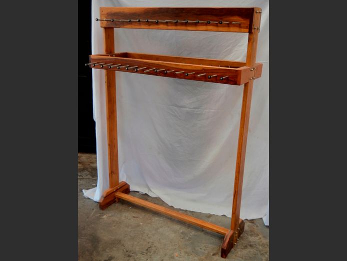 BLACKWOOD & OAK DISPLAY STAND, 121 x 70 x 170cm